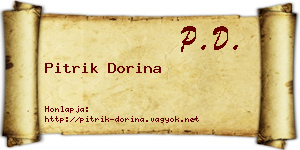 Pitrik Dorina névjegykártya